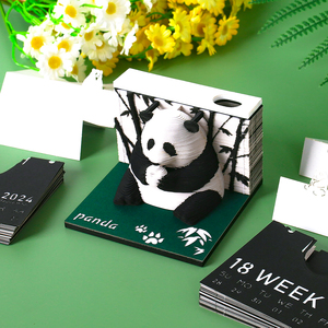 Sweetmade Nhà Máy Trực Tiếp Sáng Tạo Giấy Thủ Công Mỹ Nghệ 155 Tấm Panda Sản Phẩm Mới Ý Tưởng 2025 OEM ODM 3D Memo Pad Hàng Tuần Lịch - Product Image 6