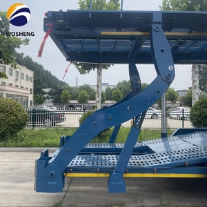 Semi-remorque porte-voitures certifiée en acier <span class=keywords><strong>KZ</strong></span> (Kazakhstan) à 2 essieux avec équipement de levage hydraulique robuste pour 6 à 10 voitures - Product Image 4