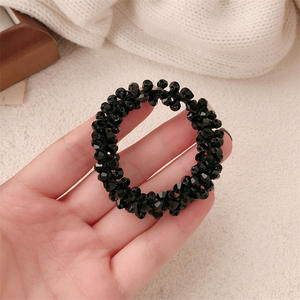 ที่คาดผมคริสตัลเกาหลีสำหรับผู้หญิง เชือกผูกผมประดับลูกปัด ยางรัดผมแบบยืดหยุ่น ดีไซน์หรูหรา - Product Image 6