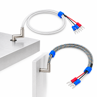 Sensor Suhu Termokopel PT100 RTD Bentuk L Sudut Kanan Probe Baja Tahan Karat Kabel Berpelindung Fiberglass IP65 Bentuk U