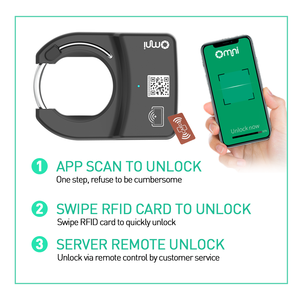 Cerradura Inteligente para <span class=keywords><strong>Bicicleta</strong></span> Eléctrica Omni New, con Alarma, Impermeable IP67, Antirrobo, para Alquiler Compartido - Product Image 3