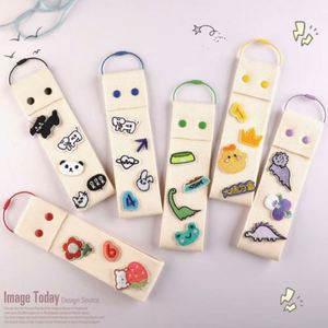 Promotional Keychains Candy Colored <b>Name</b> Stickers Strap for Keychain Streamers Pendant Children's <b>Name</b> Tags - Product Image 3