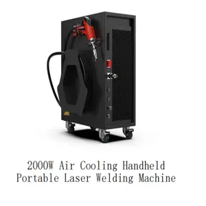 Mini máquina de solda a laser portátil de 2000 W com refrigeração a ar, tamanho pequeno, 41 kg, para operações de solda eficientes