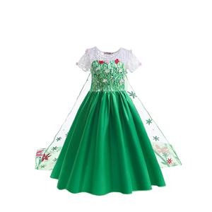 Robe de soirée de carnaval et de <span class=keywords><strong>reine</strong></span> <span class=keywords><strong>des</strong></span> <span class=keywords><strong>neiges</strong></span>, tenue princesse Elsa, déguisement avec cape - Product Image 2