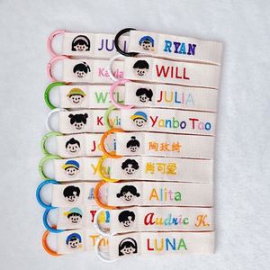 New Custom Logo Lightweight Multi-Purpose <b>Wristlet</b> Keychain Thick Cotton Canvas Silk Screen Printing Alloy Metal Key Tags - Product Image 2