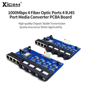Xicom 4-Port Gigabit Fiber Optic Transceiver <b>Switch</b> PCBA Board 1000Mbps Single Dual Fiber 12V Full Duplex Ethernet Module - Product Image 2