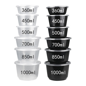 Resistente al calor desechables Microvavable grande barato de plástico negro PP sopa de arroz de tazón de fideos con tapa - Product Image 6