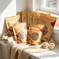 Sachet alimentaire personnalisé de qualité alimentaire pour animaux de compagnie avec fenêtre transparente