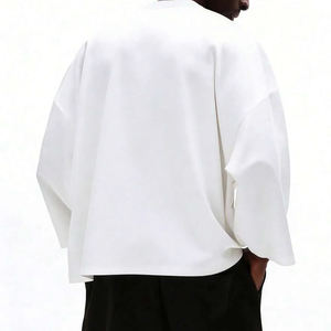 <span class=keywords><strong>Camiseta</strong></span> Blanca OEM de 320 g/m² con Manga Tres Cuartos y Ribete en Contraste - Product Image 2