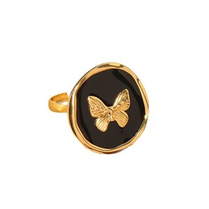 Bague géométrique vintage en acier inoxydable pour femme, style mode avec pendentif papillon, idéale pour les <span class=keywords><strong>vacances</strong></span> - Product Image 6