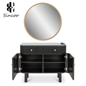 Centro de belleza de lujo para mujeres, equipo de peluquería, <span class=keywords><strong>muebles</strong></span> de peluquero, salón de maquillaje de cuerpo entero, estación de espejo led - Product Image 3