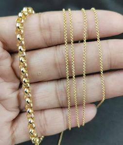 Xinfly Tarnish Free Waterproof Wholesale Type 14K Plated <b>Copper</b> Rolo <b>Chain</b> Necklace Bracelet - Product Image 1