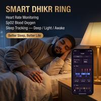 ITasbeeh Salam Smart Qibla Tasbeeh Teller Ring SQ666 Roestvrij Staal IOS App Besturing Wekker Slaapmonitoring Eid Ramadan