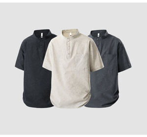 Custom Logo Wholesale Polyester/Nylon <b>Hawaiian</b> <b>Shirt</b> <b>Men's</b> Casual Beach Summer Breathable Zipper Short-Sleeved <b>Shirt</b> - Product Image 2