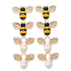 Creative fait à la main bricolage métal ongles breloques ongles bijoux accessoires plein de perceuse abeille gouttes breloques pour ongles