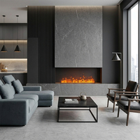 Cheminée électrique à vapeur d'eau 3D intégrée dans un meuble TV, décor LED, effet de flamme réelle, humidificateur, sans chaleur, ornement d'intérieur