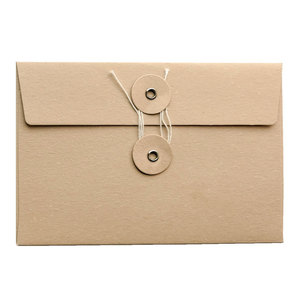 Sobre de Regalo Personalizable de Papel Kraft Blanco Estilo Ejecutivo con Cierre de Cordón para Archivos de Oficina, Tarjetas Postales y Carteras - Product Image 3