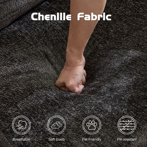 Canapé-lit convertible modulaire en velours, pliable et inclinable, pour salon, une place, structure sans armature - Product Image 3