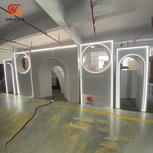 SMOOTH Wedding Backdrops Arch Photography Backdrop Led <b>Light</b> White Stage Square Acrylic Backdrop - Product Image 2