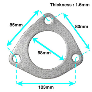 Uitlaat Gezamenlijke Afdichting Pakking <span class=keywords><strong>3</strong></span> Bout Gaten Flens Pakking Uitlaatpijp Pakking - Product Image 4