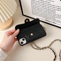 Étui de téléphone en cuir avec lanière Minibook Factory pour iPhone 17, étui de luxe professionnel avec porte-cartes pour iPhone 14 17 Pro