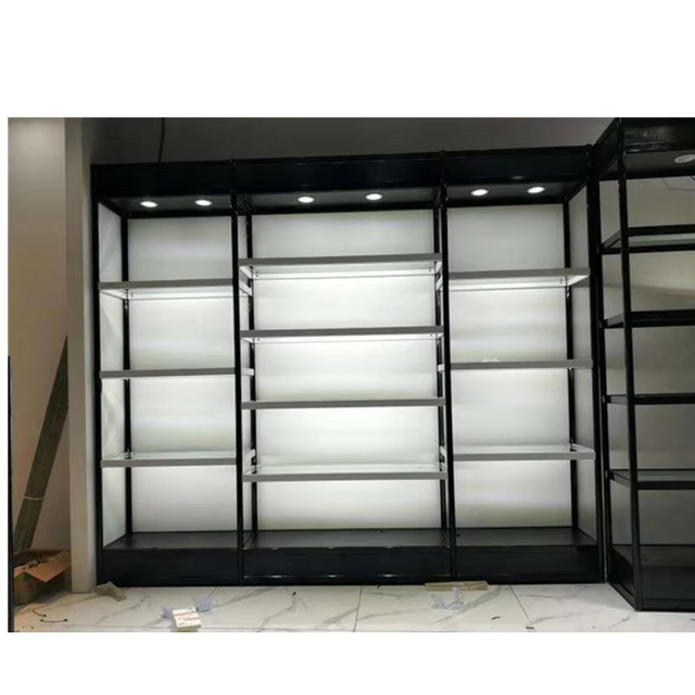 Modern Steel and Wooden Almirah Showcase Display for Mobile Shop Application