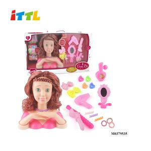 ITTL robe et maquillage fille mode tête de poupée en plastique demi-longueur belles poupées ensembles de maquillage - Product Image 2
