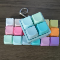 Multi-color Glossy Transparent Bear Shape 1u Blank Keycap PBT/PC Material for Stress Relief Switch Tester/Mechanical Keyboard