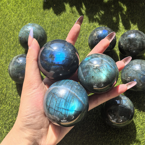 Vente en gros de pierres naturelles de haute qualité cristaux de guérison <span class=keywords><strong>Labradorite</strong></span> arc-en-ciel sphère boule de cristal pour cadeau - Product Image 1
