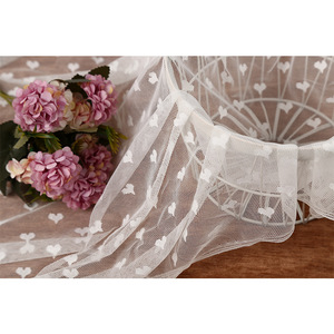 LS038 Vải Ren Lưới Dệt Hoa Đàn Hồi Cao 95% Nylon 5% Spandex Vải Lưới Dệt Hoa Trái Tim Cho Đồ Lót Quần Áo Vải - Product Image 4