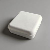 Boîte de séparation pour poudre libre cosmétique en pâte de papier moulée, biodégradable, écologique, de qualité supérieure, blanche, avec logo personnalisé