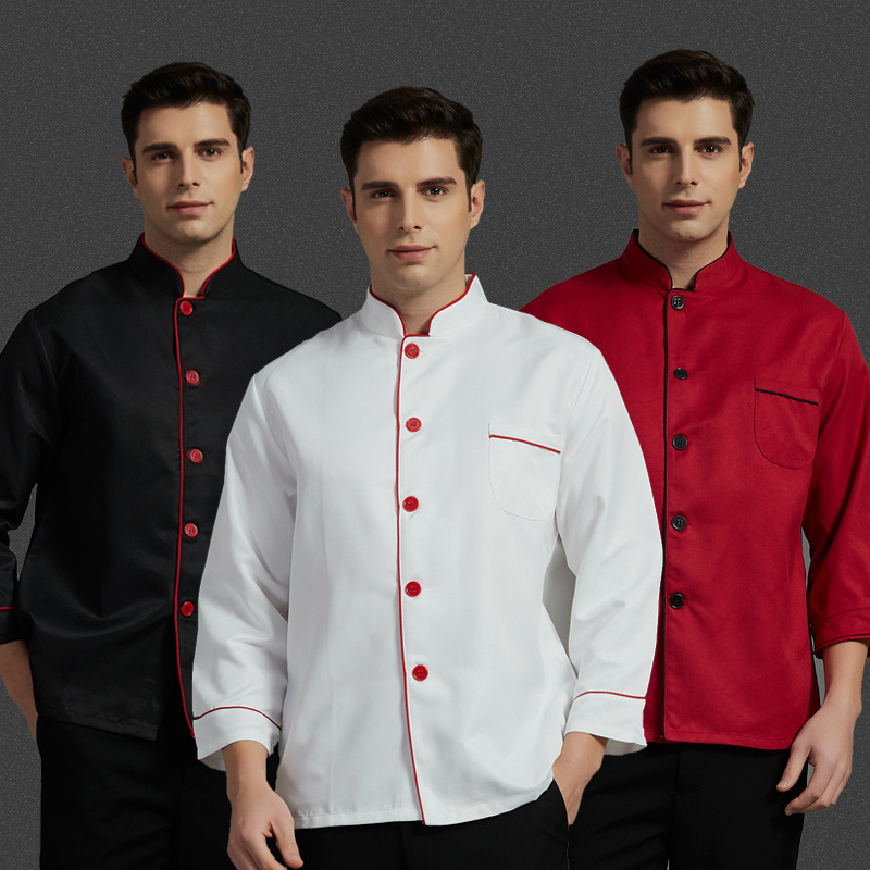 Großhandel Chef Uniformen Langarm Küche tragen Koch jacke Chef Mantel Chef Kleidung für Restaurant & Bar