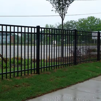 Puerta de acero de valla superior plana para panel de valla de seguridad ornamental de jardín