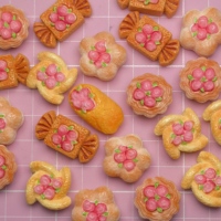 Cabochon plat en résine, motif fleur kawaii, gâteau, pain, simulation d'aliments, fournitures d'art, accessoires de décoration pour loisirs créatifs DIY
