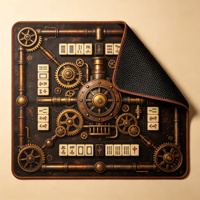 Tapis de Mahjong Rétro Boombox Musical Noir, Design Cassette Vintage, Antidérapant en Microfibre, Tapis de Table de Mahjong Américain pour 4 Joueurs