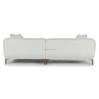 Magnifique canapé sectionnel moderne en lin américain, avec chaise longue à droite, canapé modulaire, suite de salon de luxe avec pieds en métal