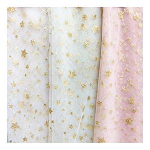 Hg6672 100% polyester Tulle Thất Bại long lanh vàng in <span class=keywords><strong>net</strong></span> vải thời trang sợi nhuộm với chống tĩnh tính năng - Product Image 1