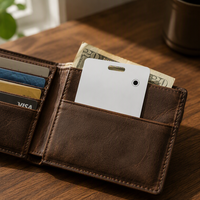 Localizador Apple Find My Card, Ultra Delgado, Bluetooth de Bajo Consumo, con Botón Integrado para Cartera, Bolso, Equipaje, Llaves, Blanco