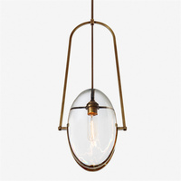 Lustre suspendu en verre cristal transparent de style nordique avec fermoir en laiton moderne pour salon, hôtel, maison, cuisine, bar, décoration