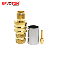 Harga Pabrik 50ohm SMA Female Jack EZ WTR300 Rg6 5D-FB Konektor Kabel Tanpa Solder Non Las RF Kuningan Konverter SMA ROHS