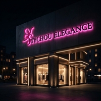 Enseigne personnalisée en acier inoxydable rétroéclairée par LED |   Logo de Boutique de Luxe |   Éclairage publicitaire halo lumineux étanche