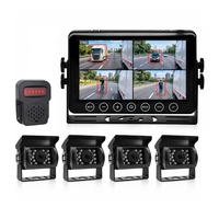 Système de détection d'angle mort AI BSD 1080p à 4 canaux avec bouton tactile 7 pouces, caméra de recul pour camion, camping-car, bus, kit de gestion de flotte poids lourd