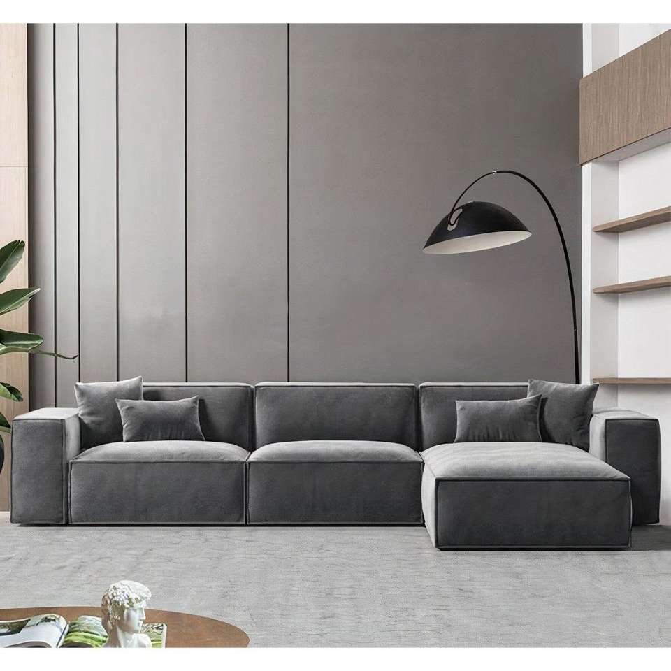 Modern Wood Living Room Furniture Fabric Material Sofa Set Sectional Sofas For Home Luxury