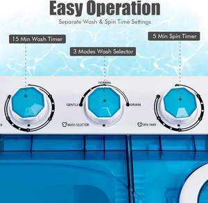 Lavadora y Secadora Portátil de Carga Superior, Lavadoras de Doble Tina de Gran Capacidad 9KG/13KG/15KG, Lavadora Semiautomática - Product Image 2