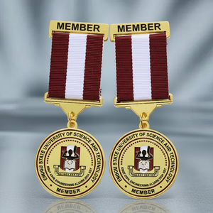Gold Zinc Alloy Metal Medals Award Enamel University Logo <strong>Book</strong> Graduate Design Custom Badges with for University Member Gift - Product Image 4