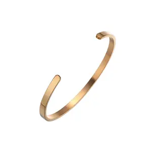 Heetste Selling 4-8Mm Breedte Aangepaste Simple Plain Manchet Bangle 316L Roestvrij Stalen Metalen Armband Blanks