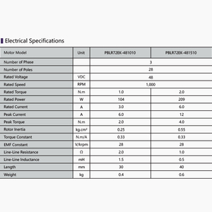 Motore Brushless PrimoPal OEM 72mm 48V 100W Outrunner BLDC 2N.m con Albero Cavo e Rotore Esterno - Product Image 4