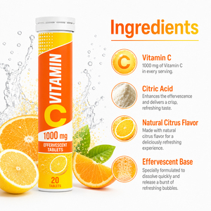 Coenzimas Premium, Colágeno para la Piel, Vitamina B12 Prenatal al 1%, 1000mg, Tableta Efervescente de Vitamina C, Mejora la Inmunidad, 20 Unidades - Product Image 4