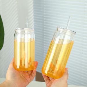 20oz Pre Drilled Bpa Free clear Reusable Double Wall <b>Plastic</b> Water Bottle with <b>Straw</b> and Lids for <b>Drinking</b> Water Coffee - Product Image 2