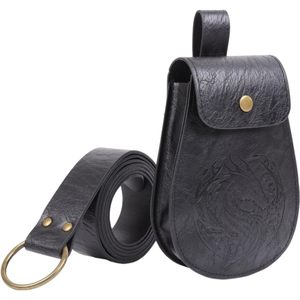 Pochette médiévale personnalisée en similicuir, sac banane <span class=keywords><strong>Viking</strong></span> gaufré, accessoire SCA LARP Cosplay unisexe, en stock, livraison directe usine - Product Image 3